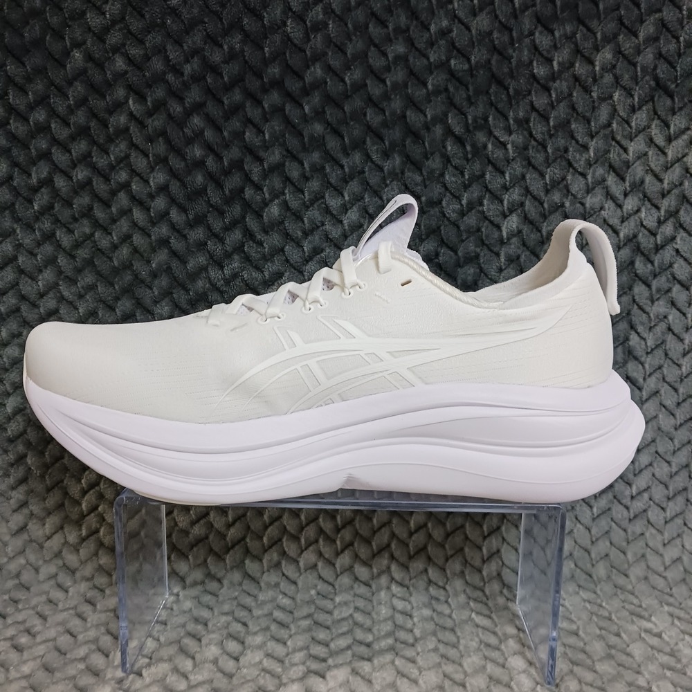 Asics Gel-Nimbus 28 Men's Walking Running Sneakers Shoes Triple White Size 9.5 - Picture 8 of 10